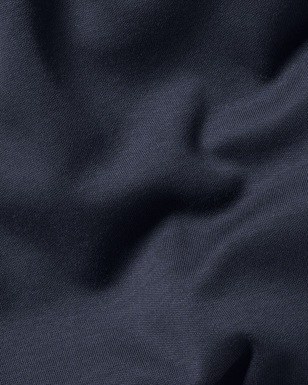 Zip-Neck Jersey Polo - Navy