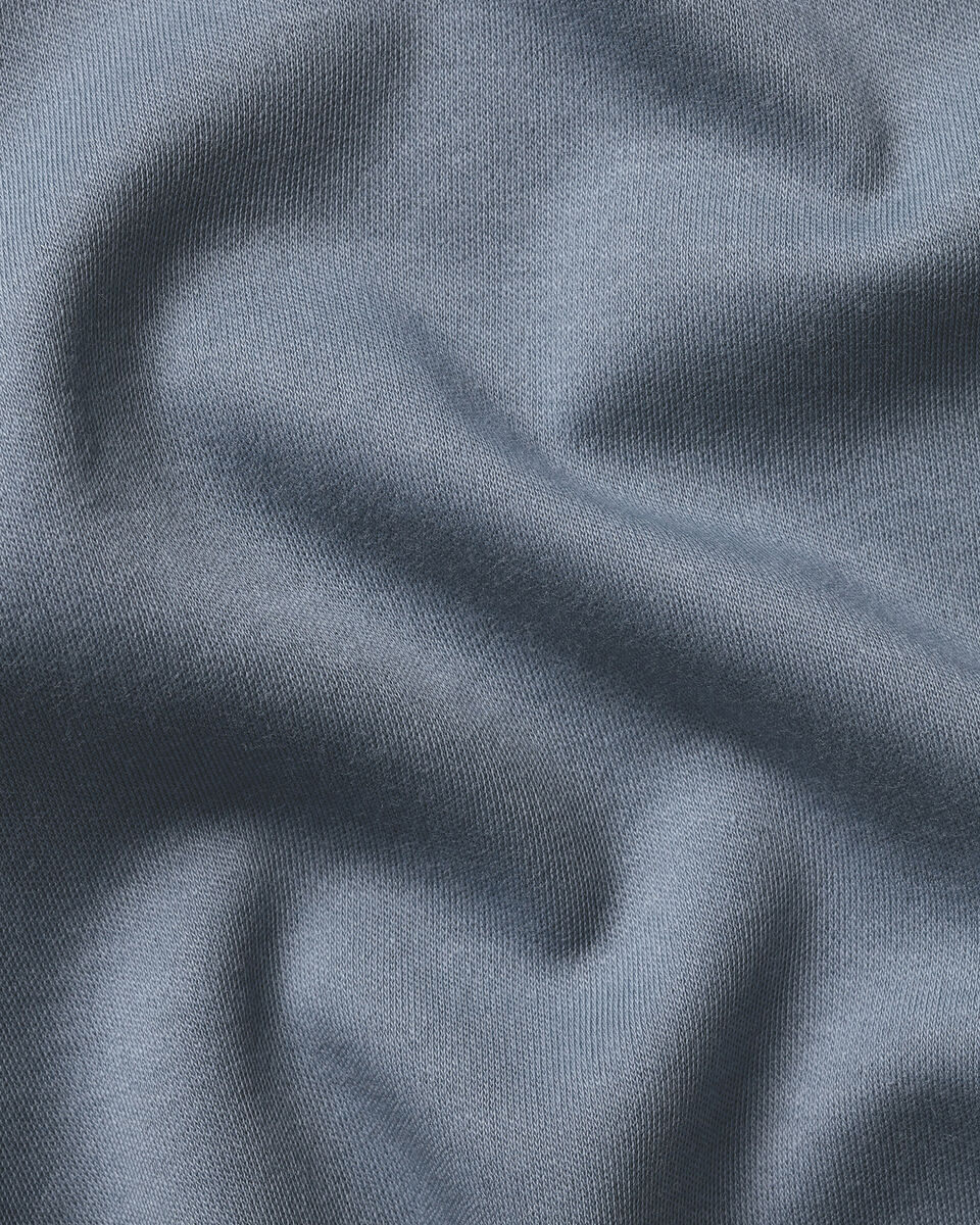 Long Sleeve Smart Cotton Polo - Steel Blue