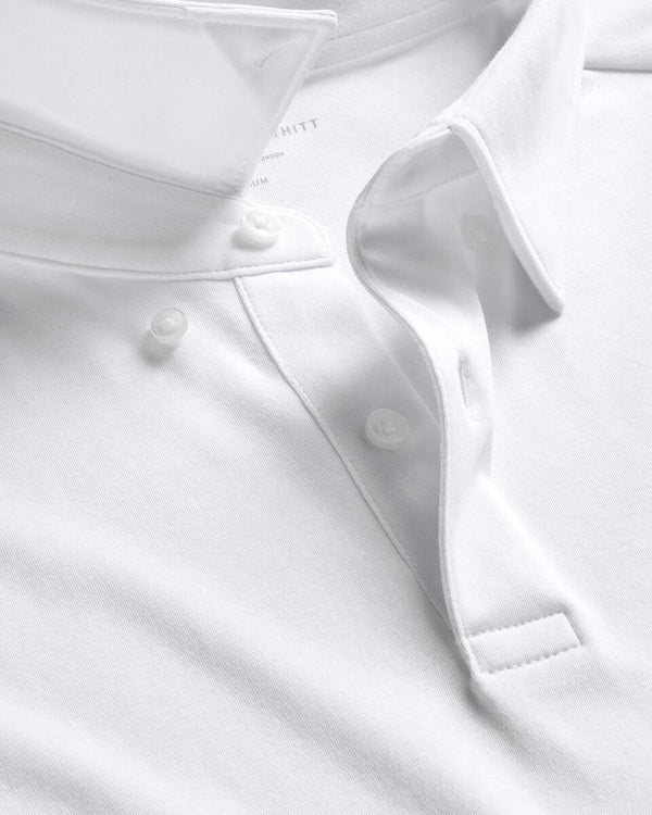 Long Sleeve Smart Cotton Polo - White