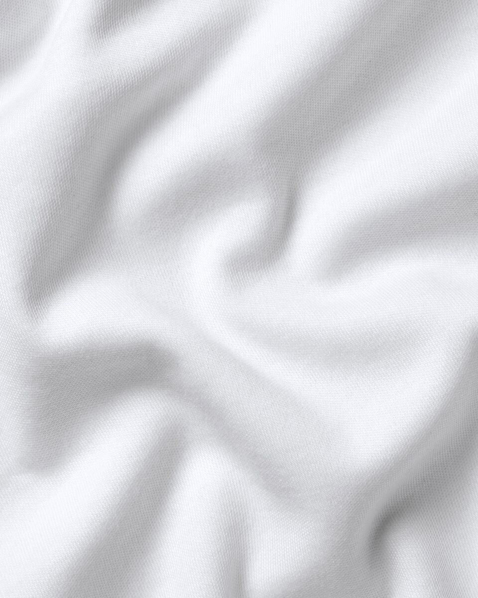 Long Sleeve Smart Cotton Polo - White