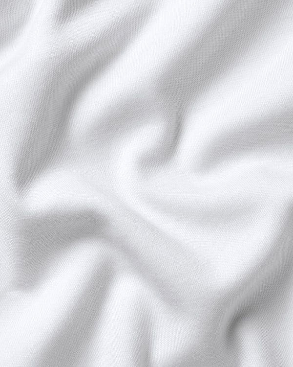 Long Sleeve Smart Cotton Polo - White