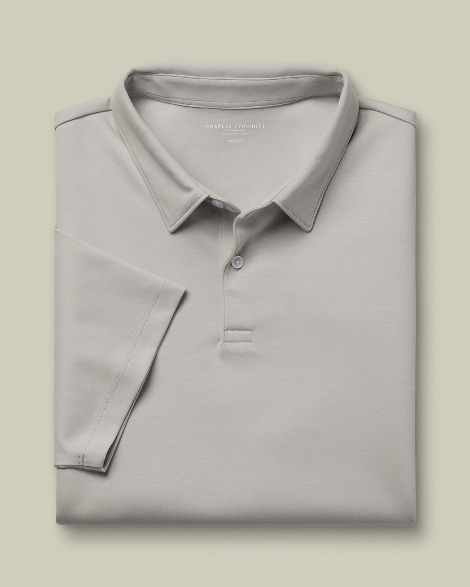 Smart Cotton Polo - Silver Gray