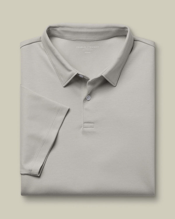 Smart Cotton Polo - Silver Gray