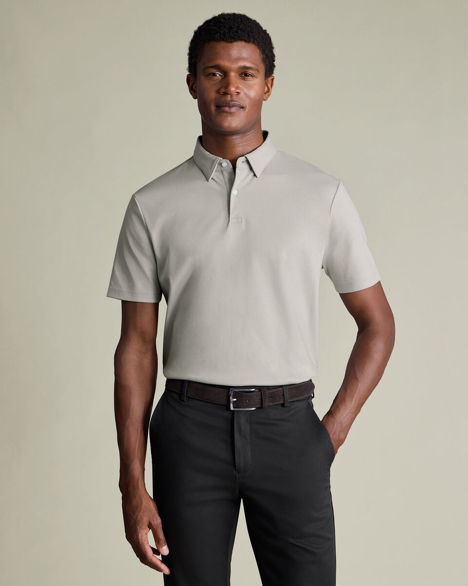 Smart Cotton Polo - Silver Gray
