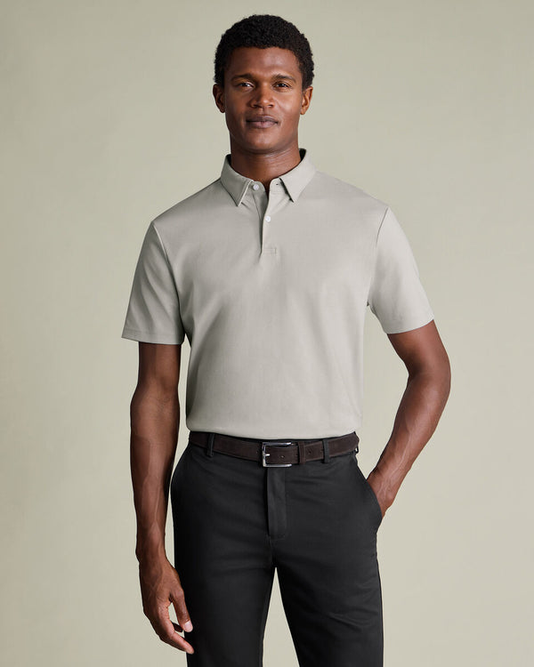 Smart Cotton Polo - Silver Gray