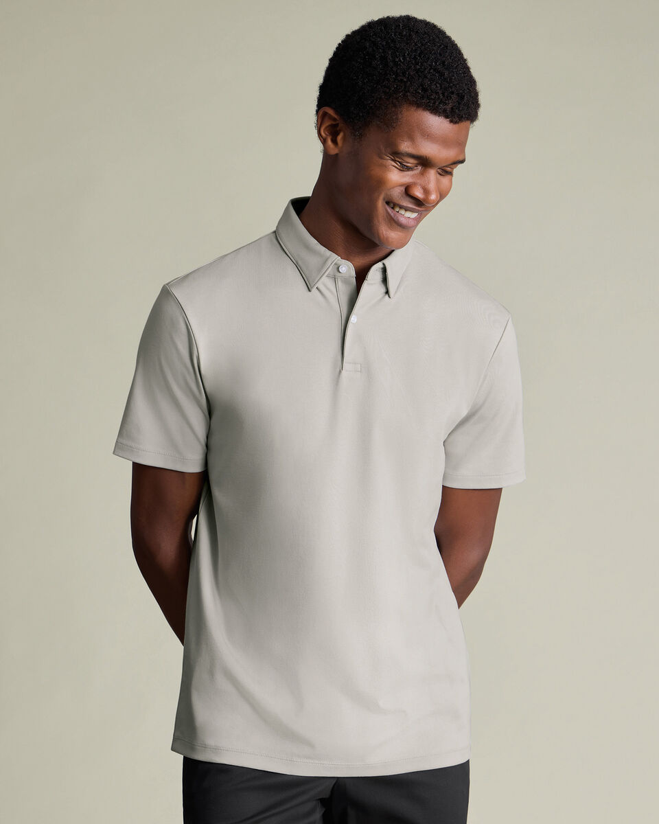 Smart Cotton Polo - Silver Gray