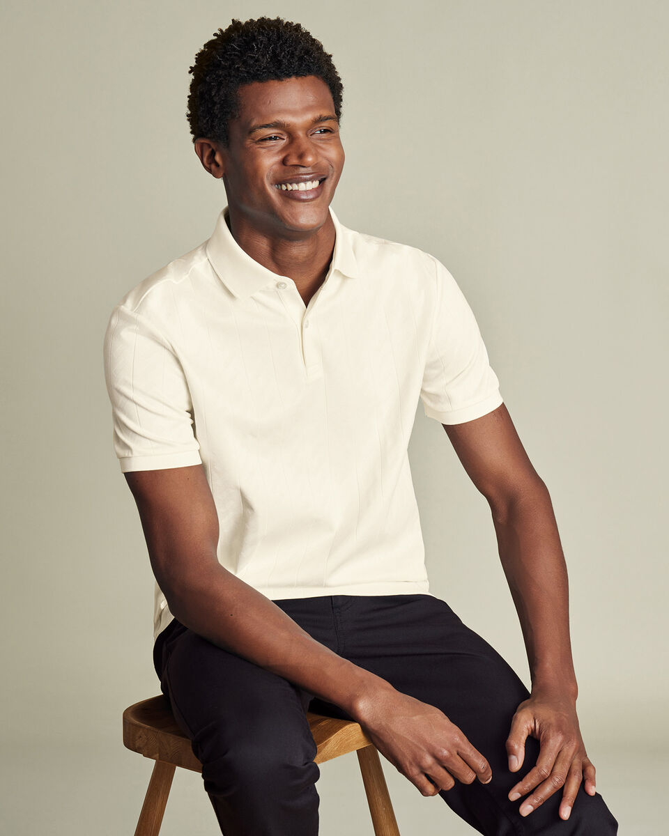 Textured Polo - Cream