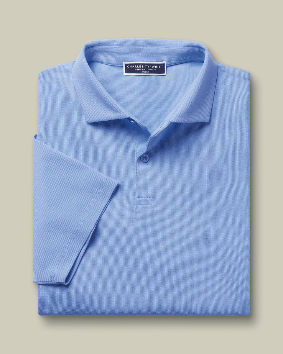 Smart Pique Polo - Cornflower Blue