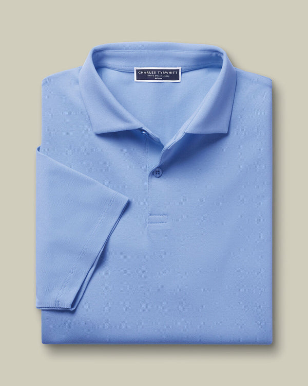 Smart Pique Polo - Cornflower Blue