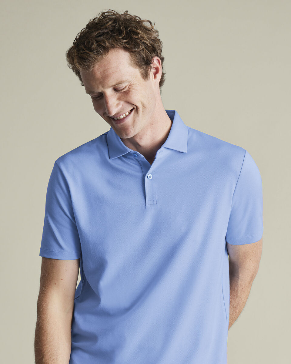 Smart Pique Polo - Cornflower Blue