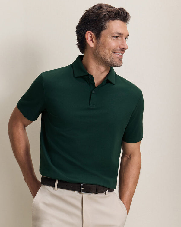 Smart Pique Polo - Dark Green