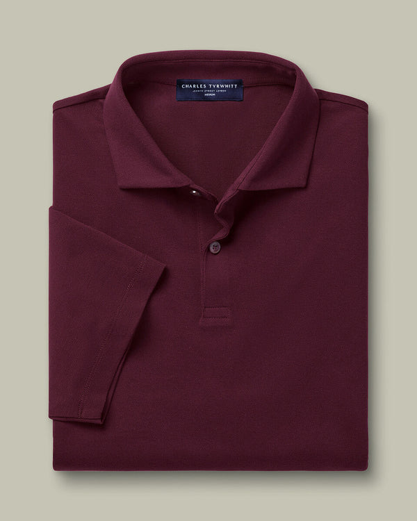 Smart Pique Polo - Wine Red
