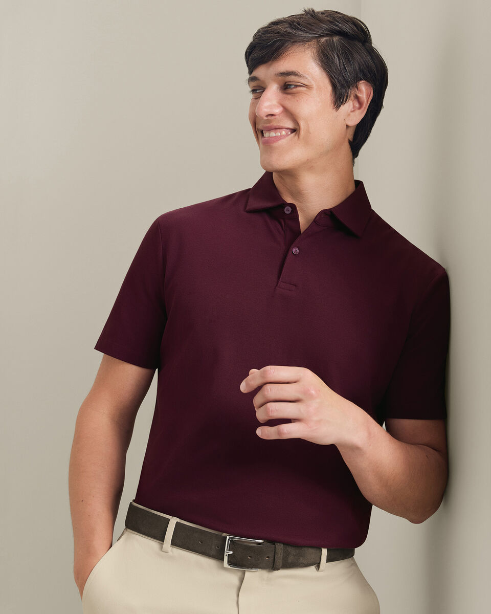 Smart Pique Polo - Wine Red Main image