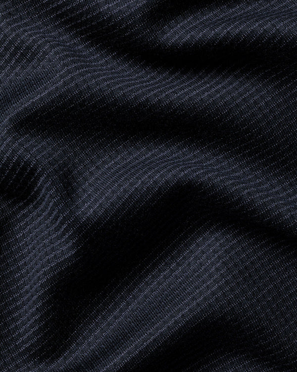 Performance Textured Zip-Neck Polo - Navy
