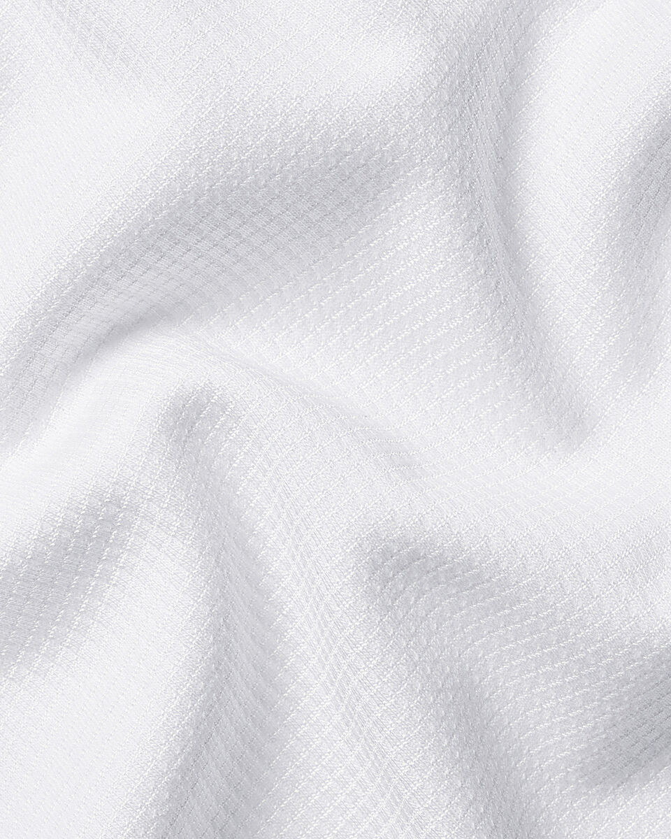 Performance Textured Zip-Neck Polo - White