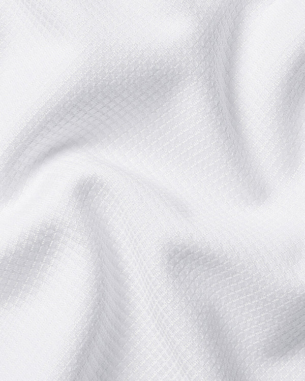 Performance Textured Zip-Neck Polo - White