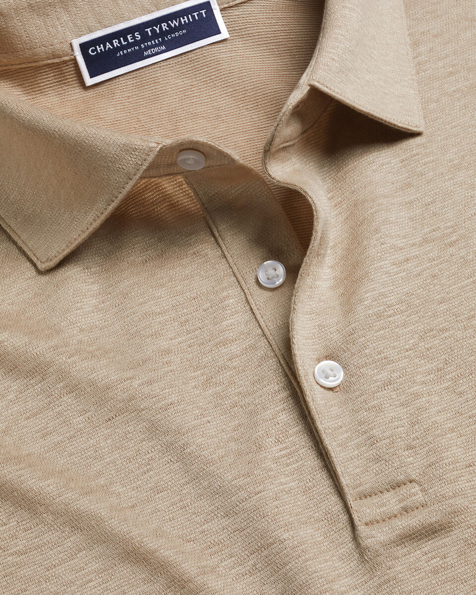 Pure Linen Polo - Oatmeal