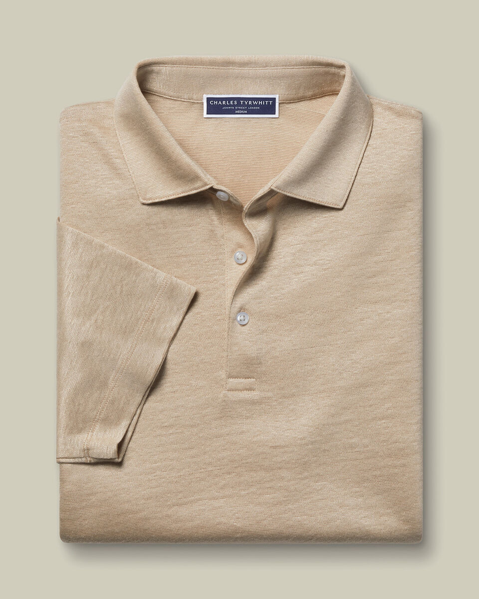 Pure Linen Polo - Oatmeal