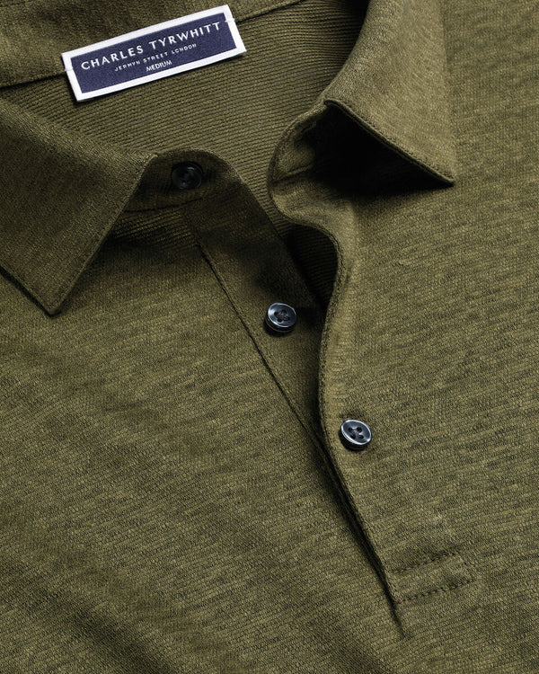 Pure Linen Polo - Olive