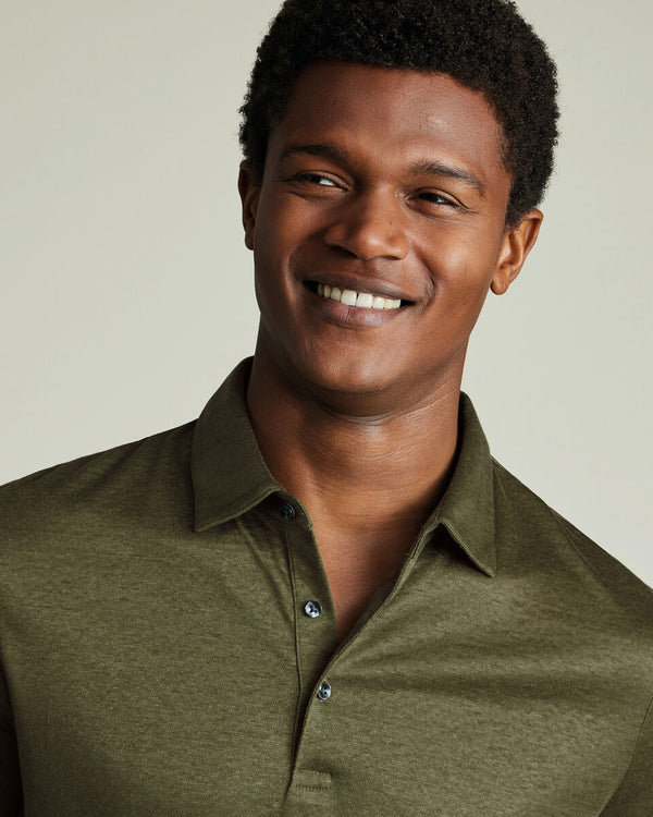 Pure Linen Polo - Olive