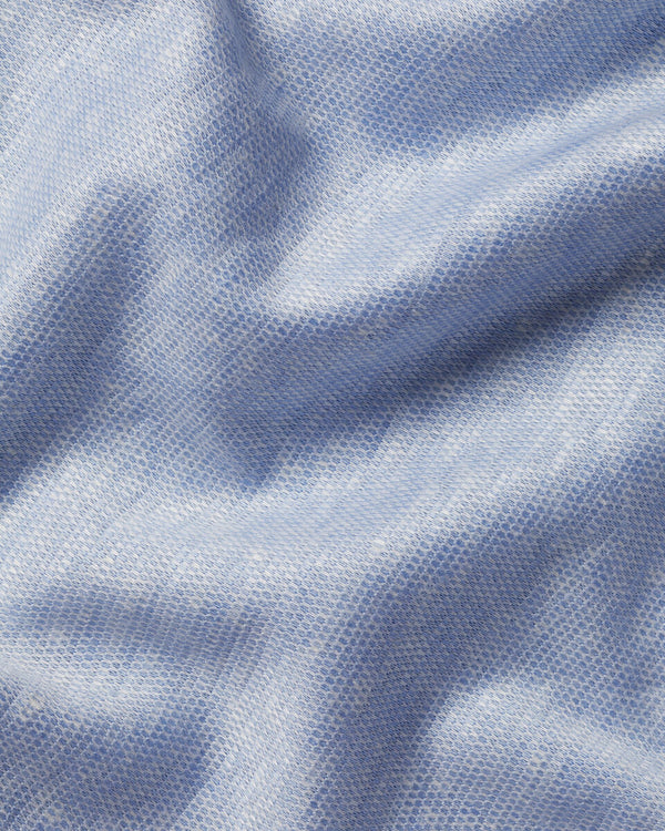 Pure Linen Polo - Sky Blue