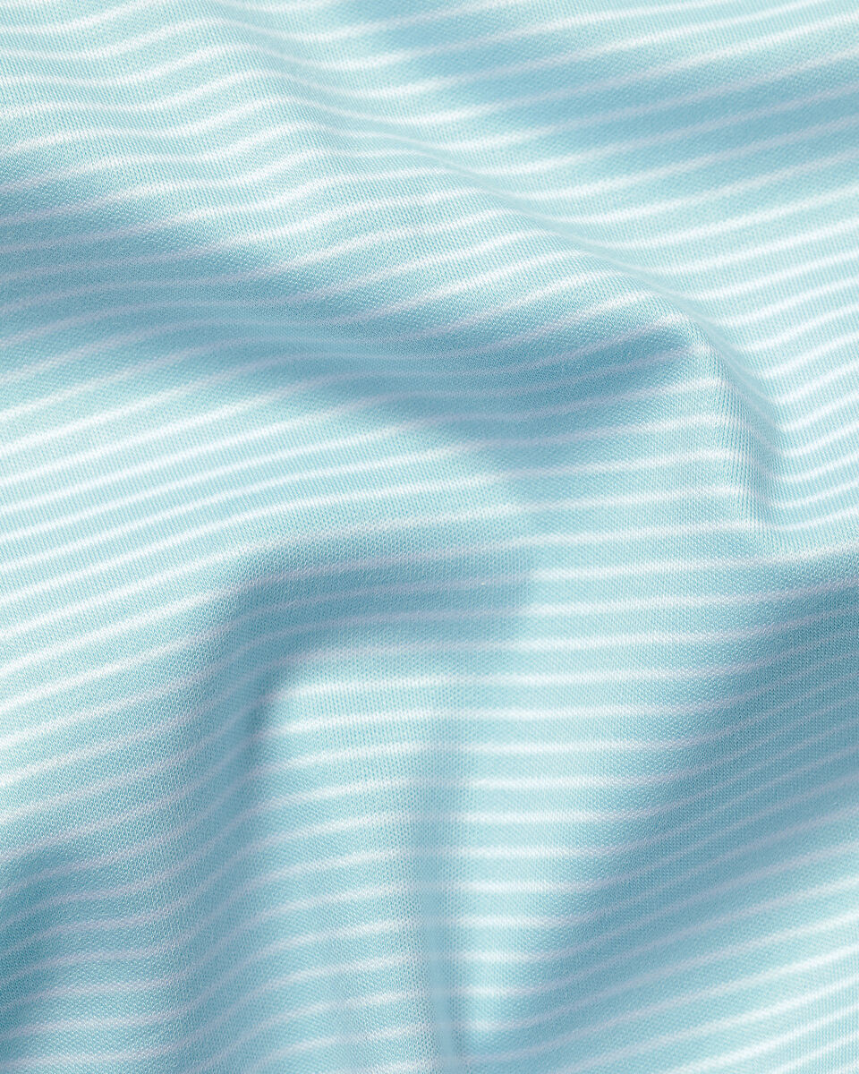 Performance Stripe Polo - Aqua