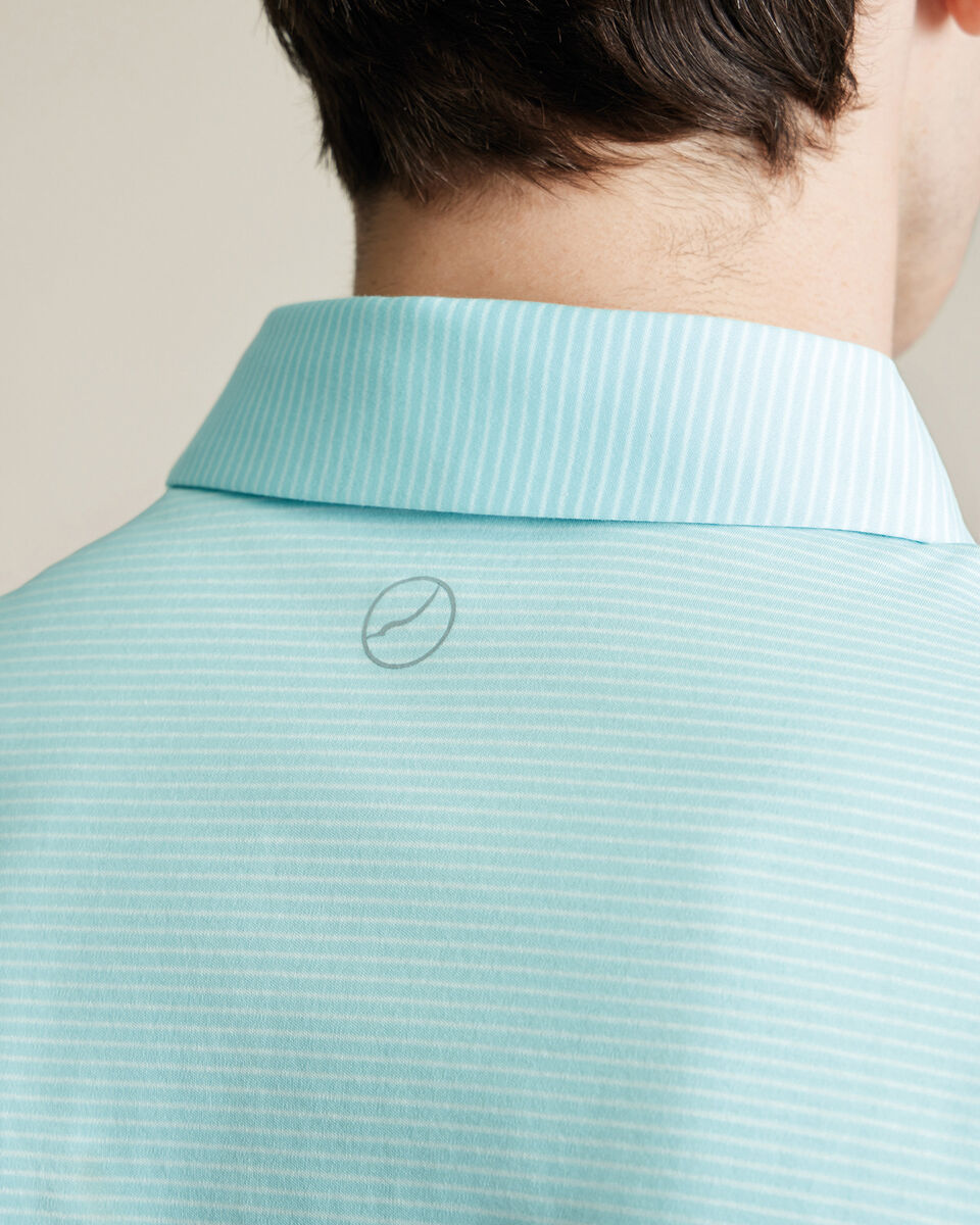 Performance Stripe Polo - Aqua