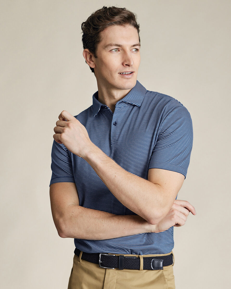 Performance Stripe Polo - Navy Main image