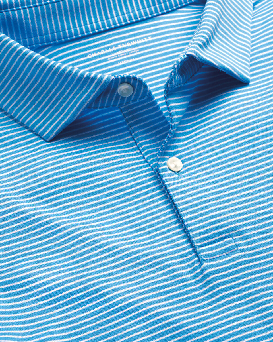 Performance Stripe Polo - Turquoise