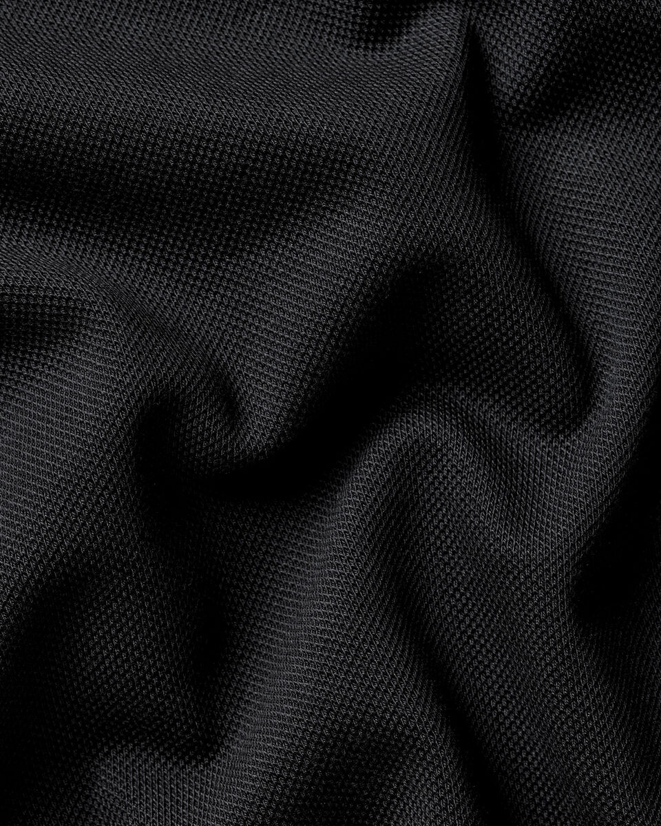 Long Sleeve Smart Pique Polo - Black