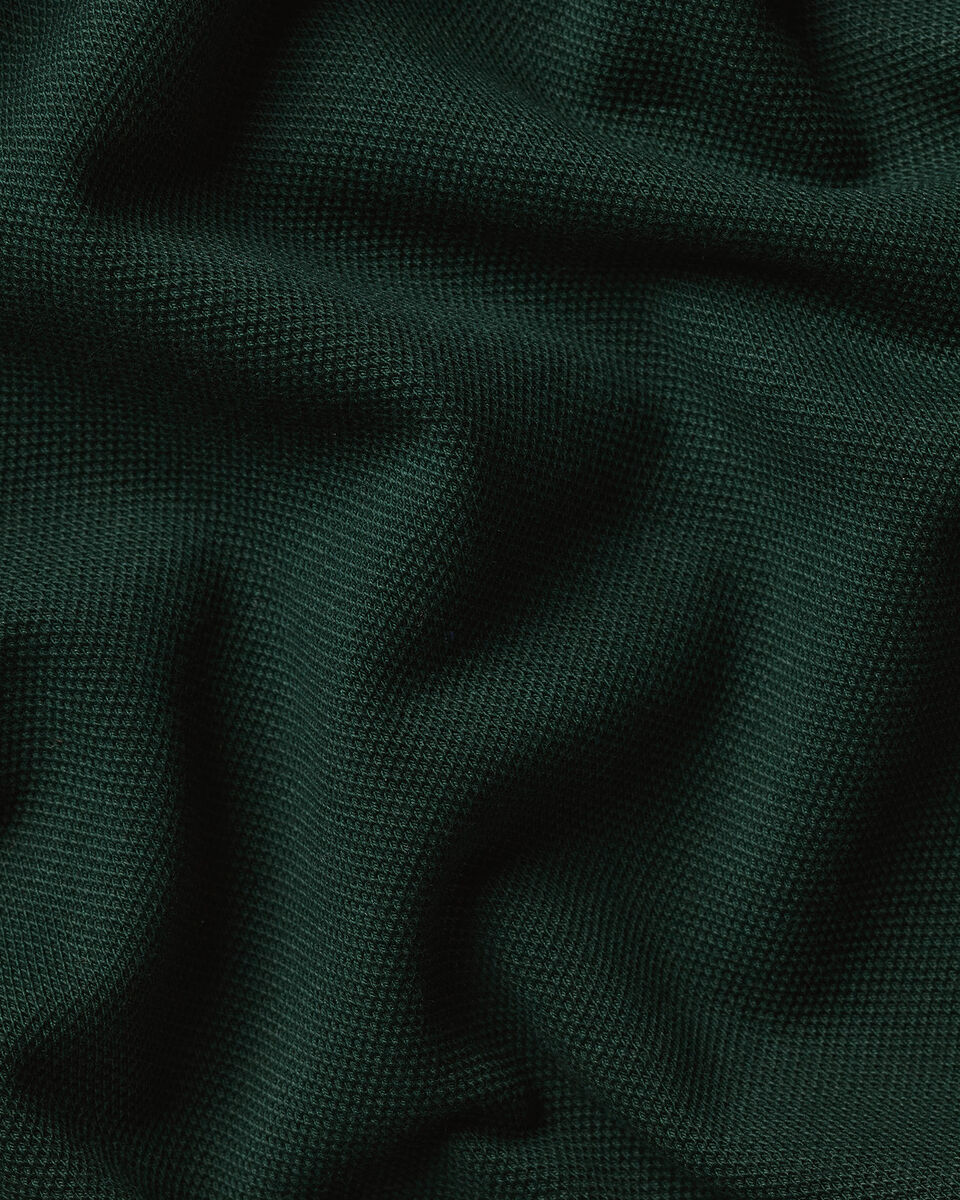 Long Sleeve Smart Pique Polo – Dark Green