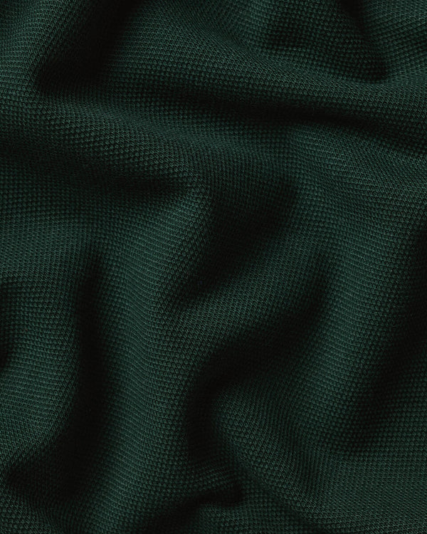 Long Sleeve Smart Pique Polo – Dark Green
