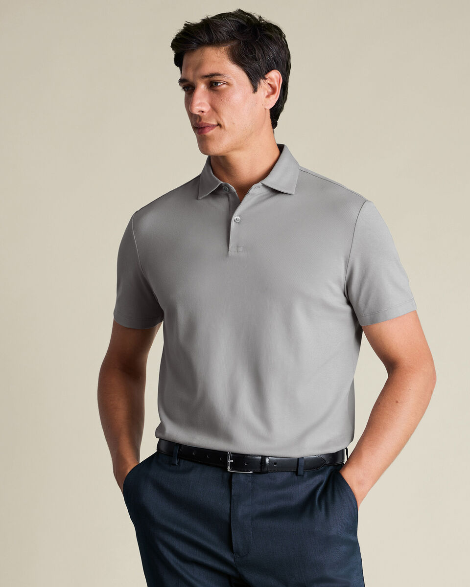 Smart Pique Polo – Light Gray