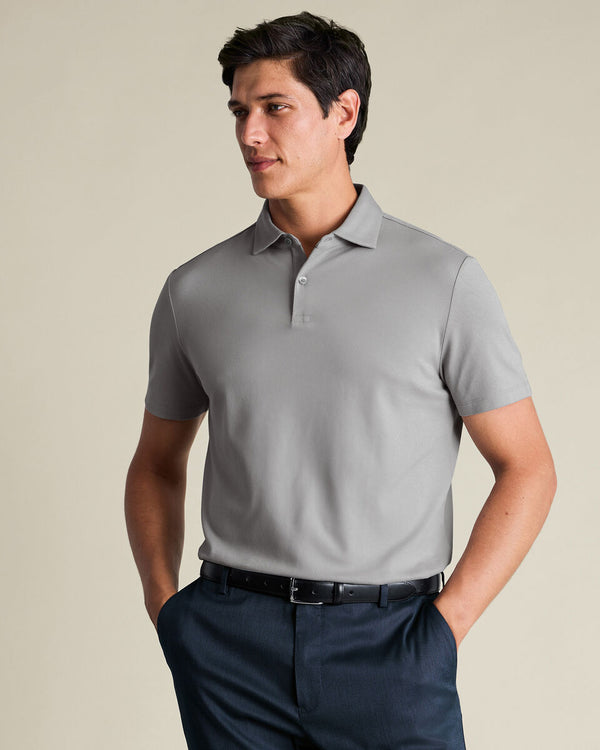 Smart Pique Polo – Light Gray