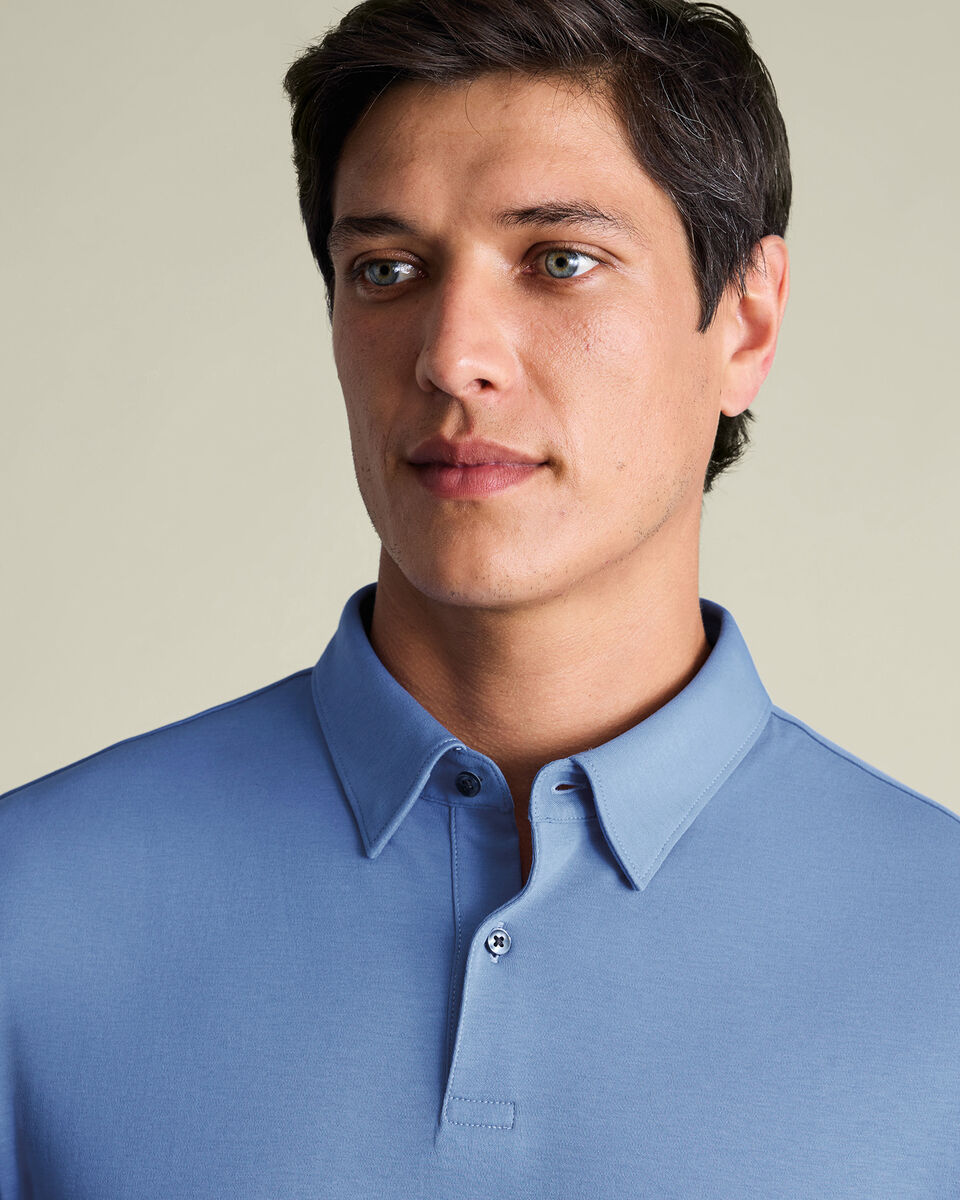 Smart Cotton Polo – Cornflower Blue
