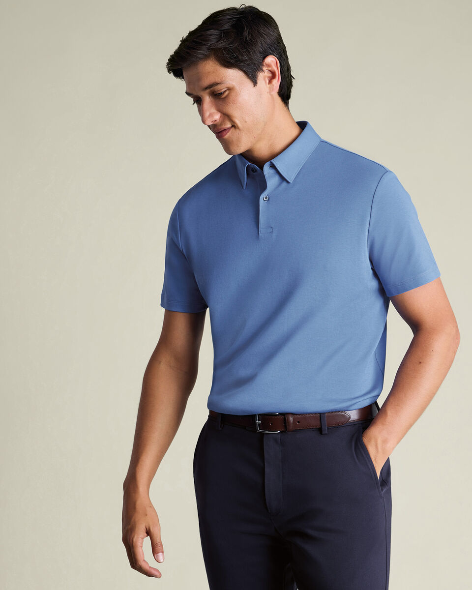 Smart Cotton Polo – Cornflower Blue Main image