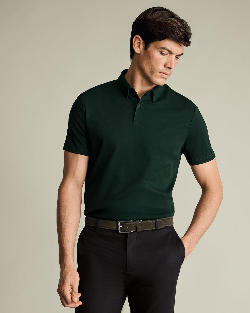 Smart Cotton Polo – Forest Green