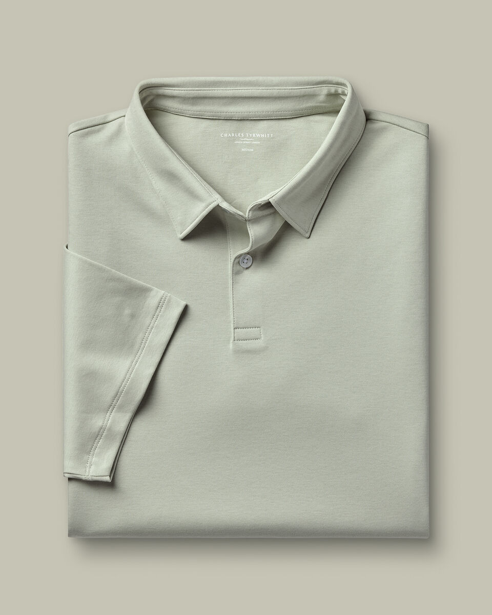 Smart Cotton Polo – Pale Teal Green