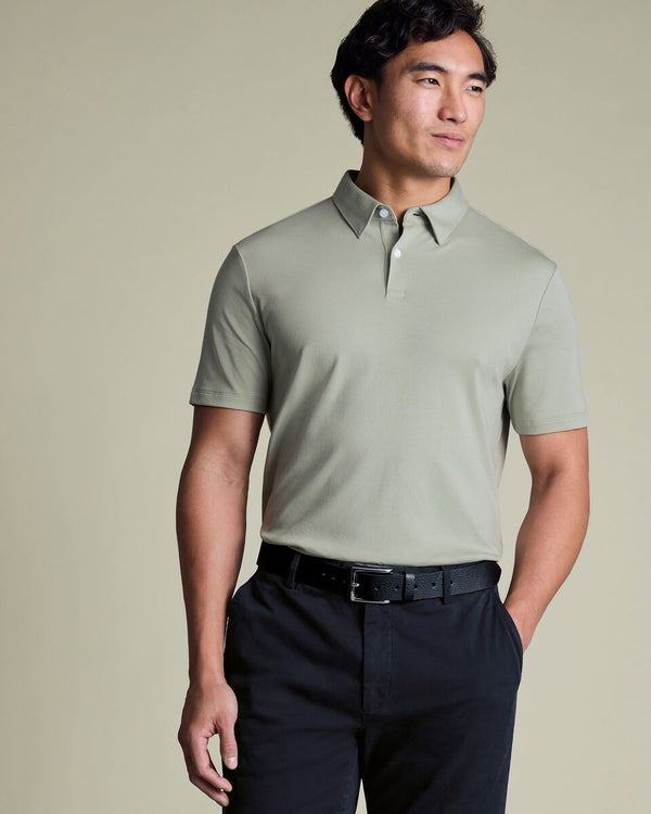 Smart Cotton Polo – Pale Teal Green