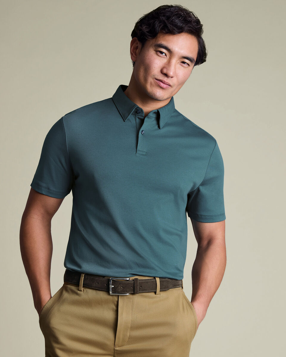 Smart Cotton Polo – Teal Green Main image