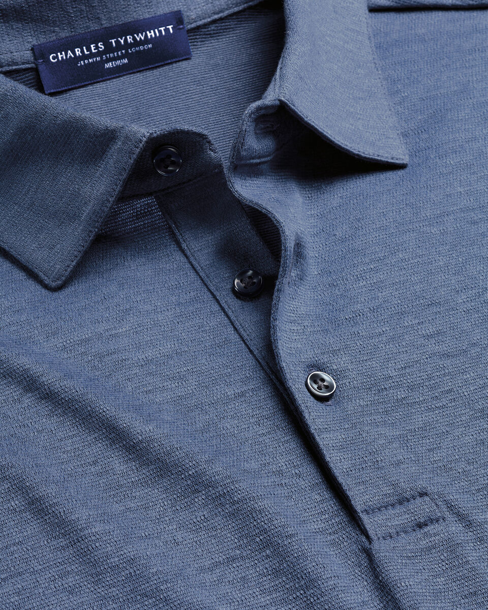 Linen Polo – Denim Blue Secondary image
