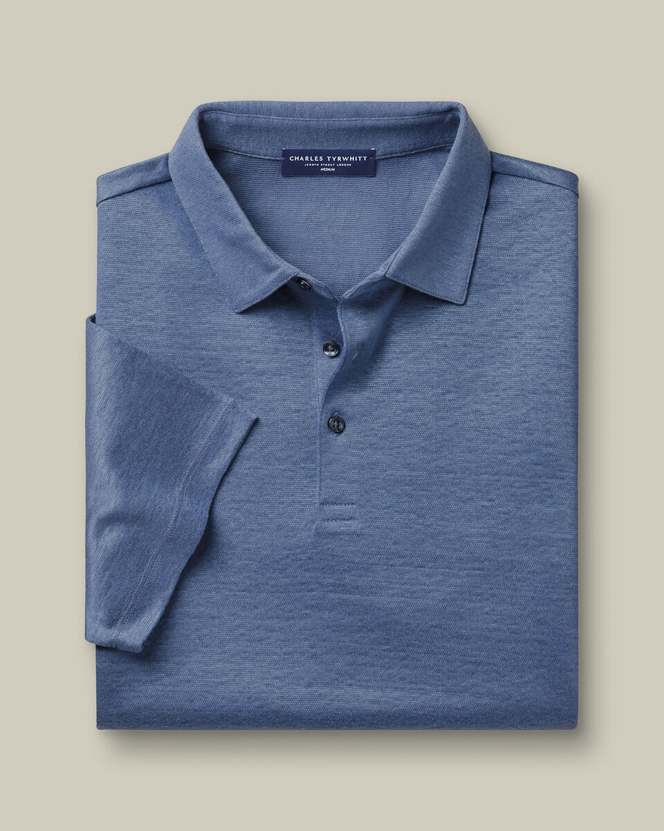 Linen Polo – Denim Blue