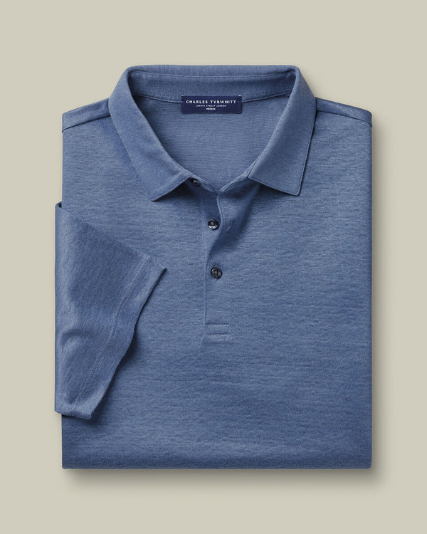 Linen Polo – Denim Blue