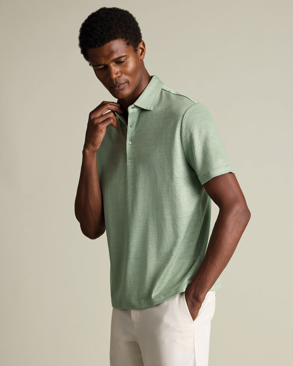 Linen Polo – Light Green