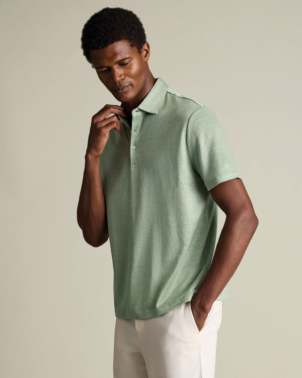 Linen Polo – Light Green