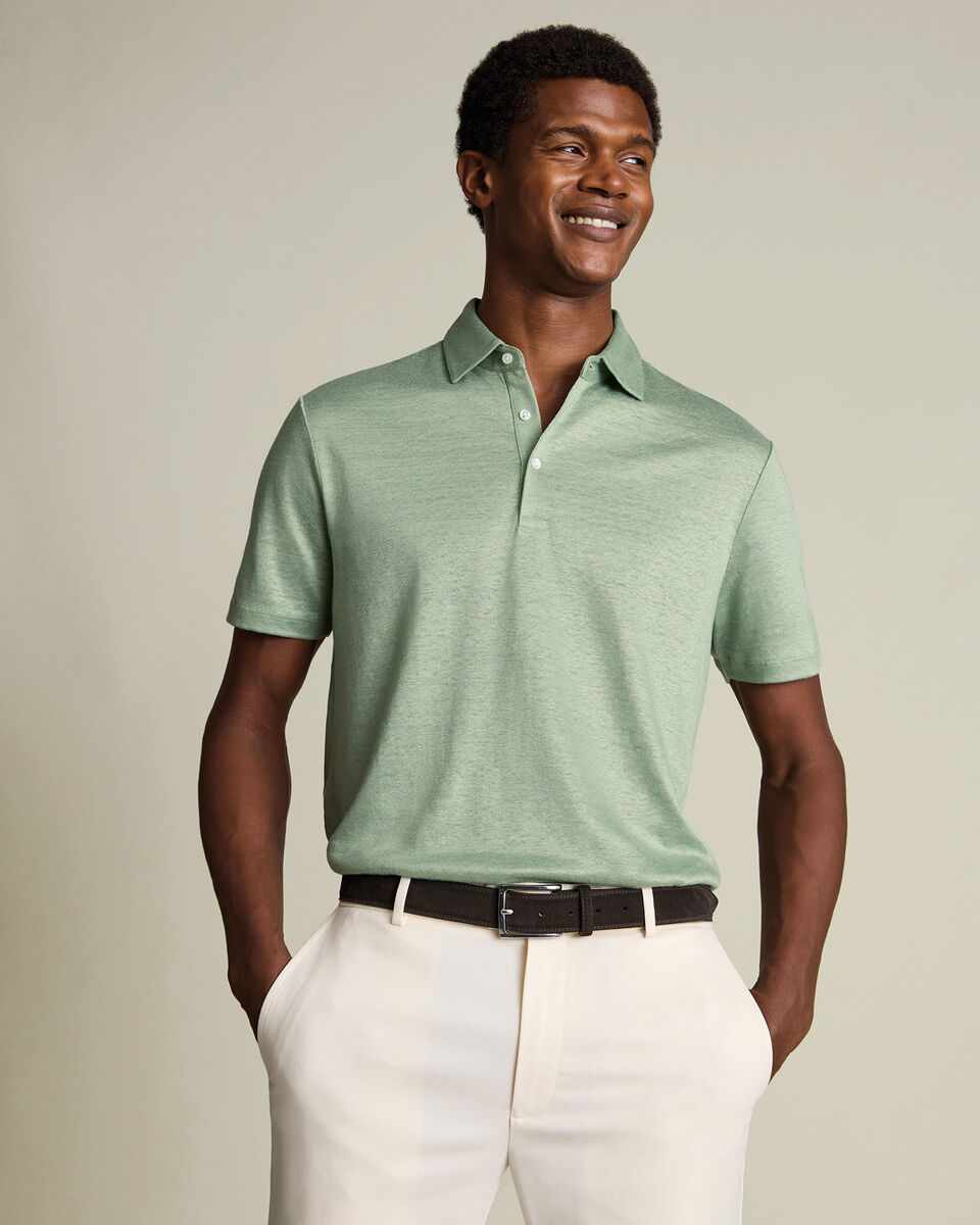 Linen Polo – Light Green