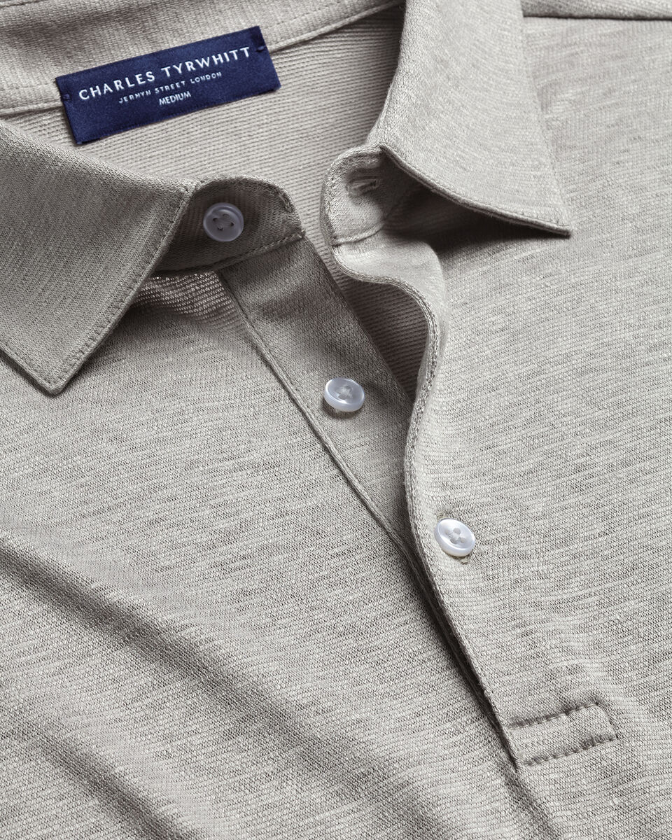 Pure Linen Polo – Silver Gray