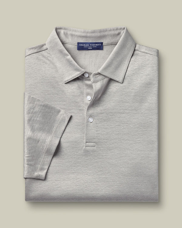Pure Linen Polo – Silver Gray