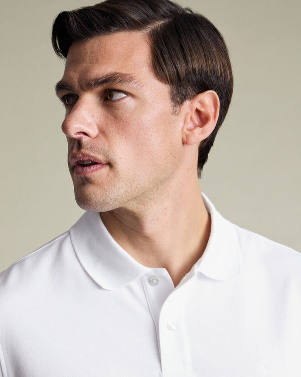Pique Polo – White