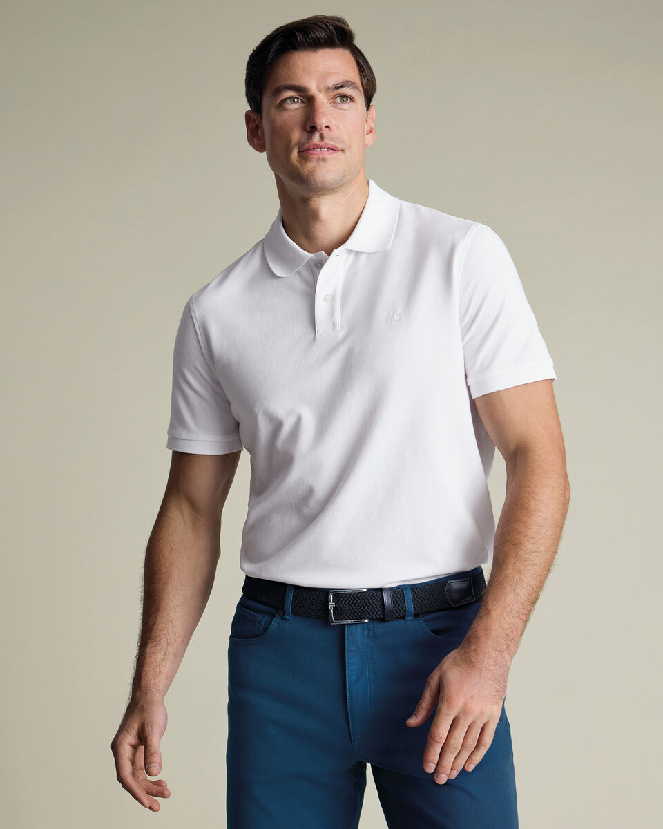 Pique Polo – White